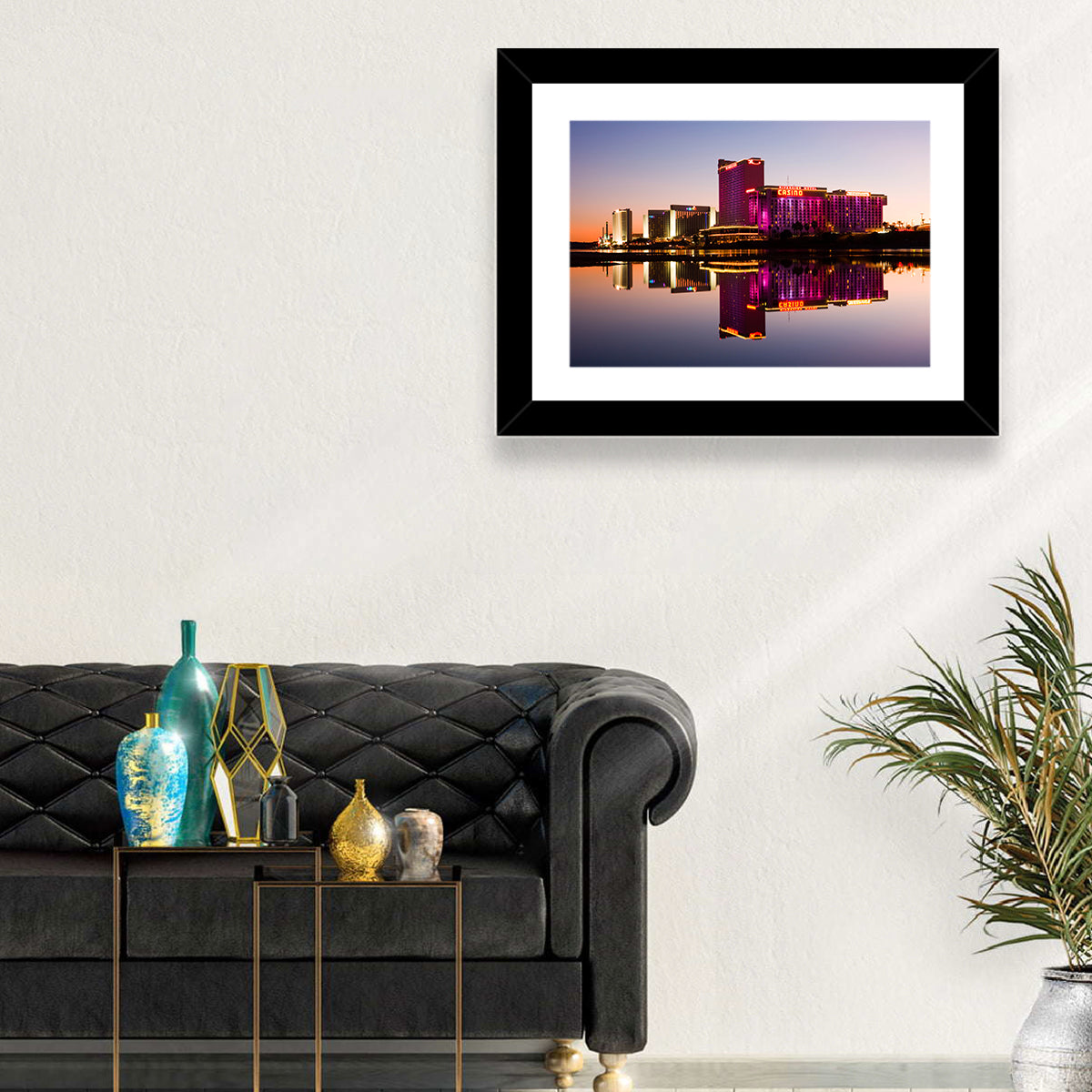 Laughlin Riverside Reflection Wall Art in a room, landscape