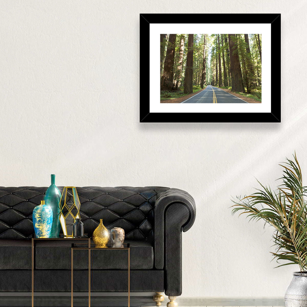 Giants Avenue Redwood Forest Road Wall Art in a room, landscape