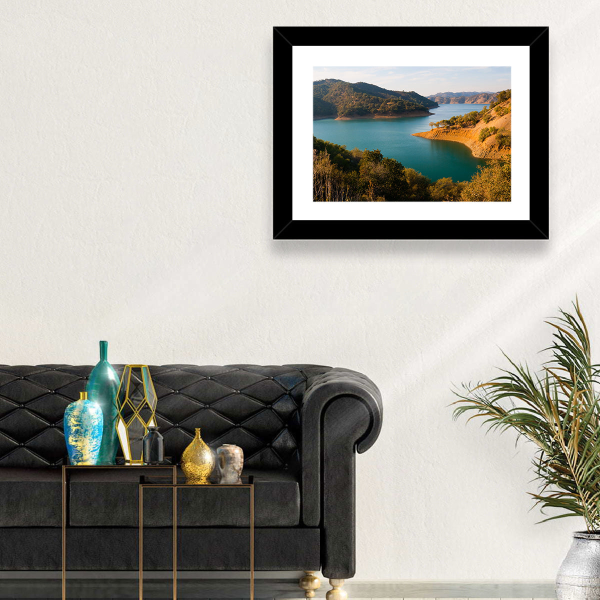 Lake Berryessa Peninsula View Wall Art in a room, landscape