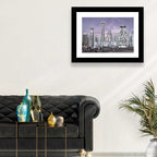 Purple Dusk Futuristic Cityscape Wall Art