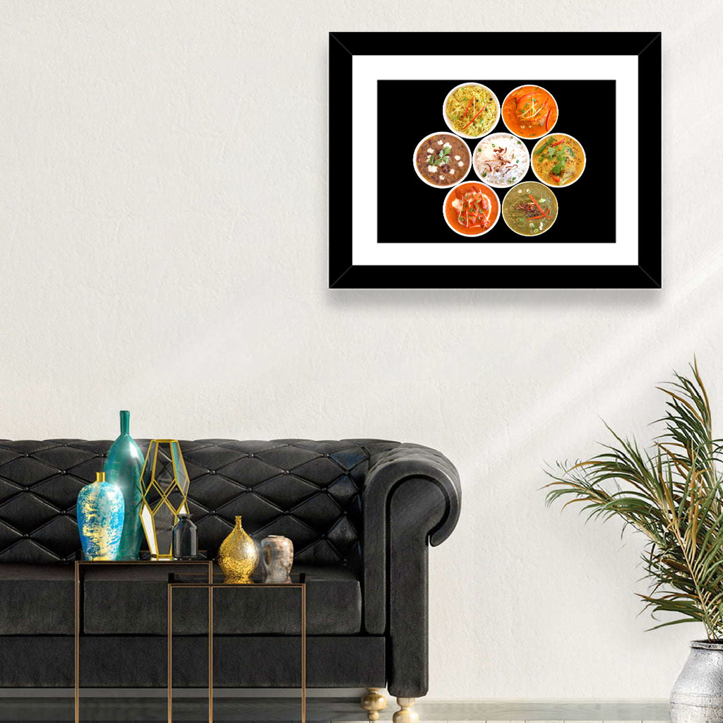 Six Indian Curry Bowls Wall Art