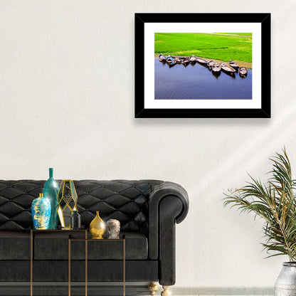 Boats Near Rice Field Wall Art