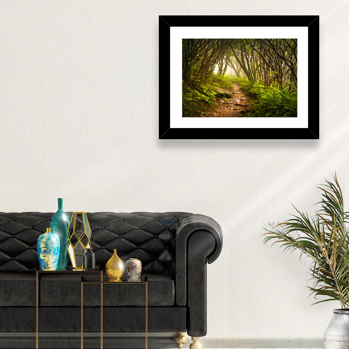 Craggy Gardens Hiking Trail Wall Art in a room, landscape