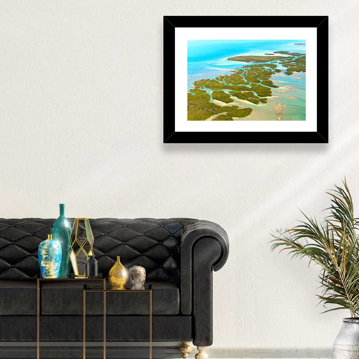 Florida Keys Mangrove Islands Wall Art in a room, landscape