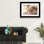 Malaysian Coastal Village at Sunset Wall Art