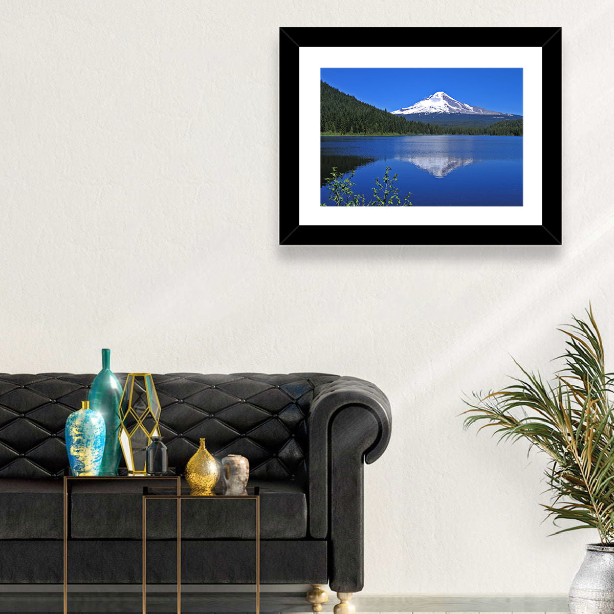 Mount Hood at Trillium Lake Wall Art in a room, landscape