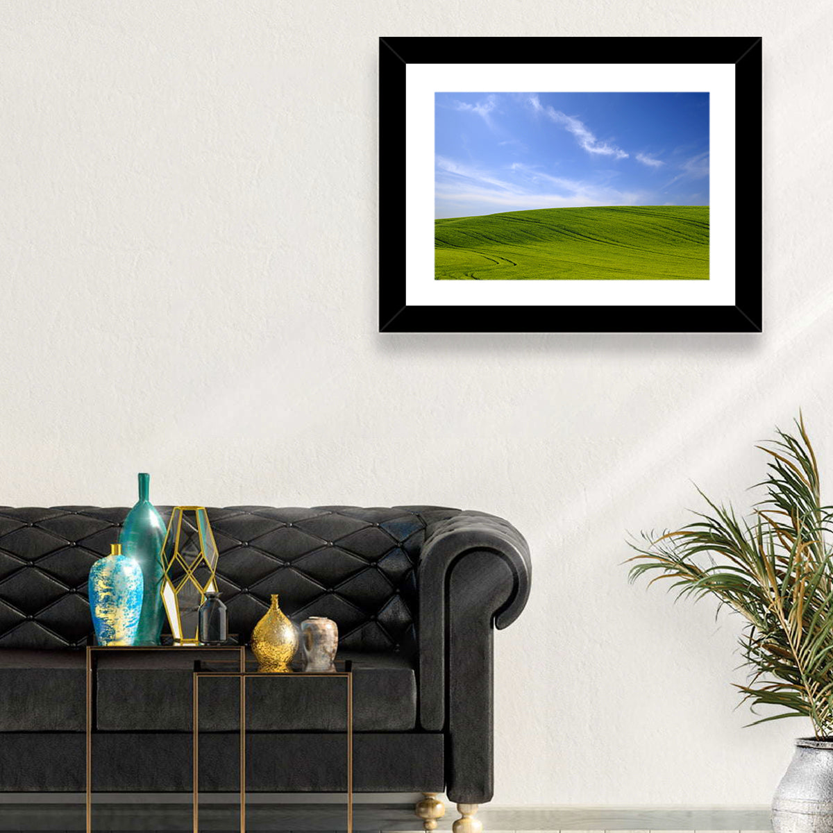 Green Hill And Blue Sky Wall Art