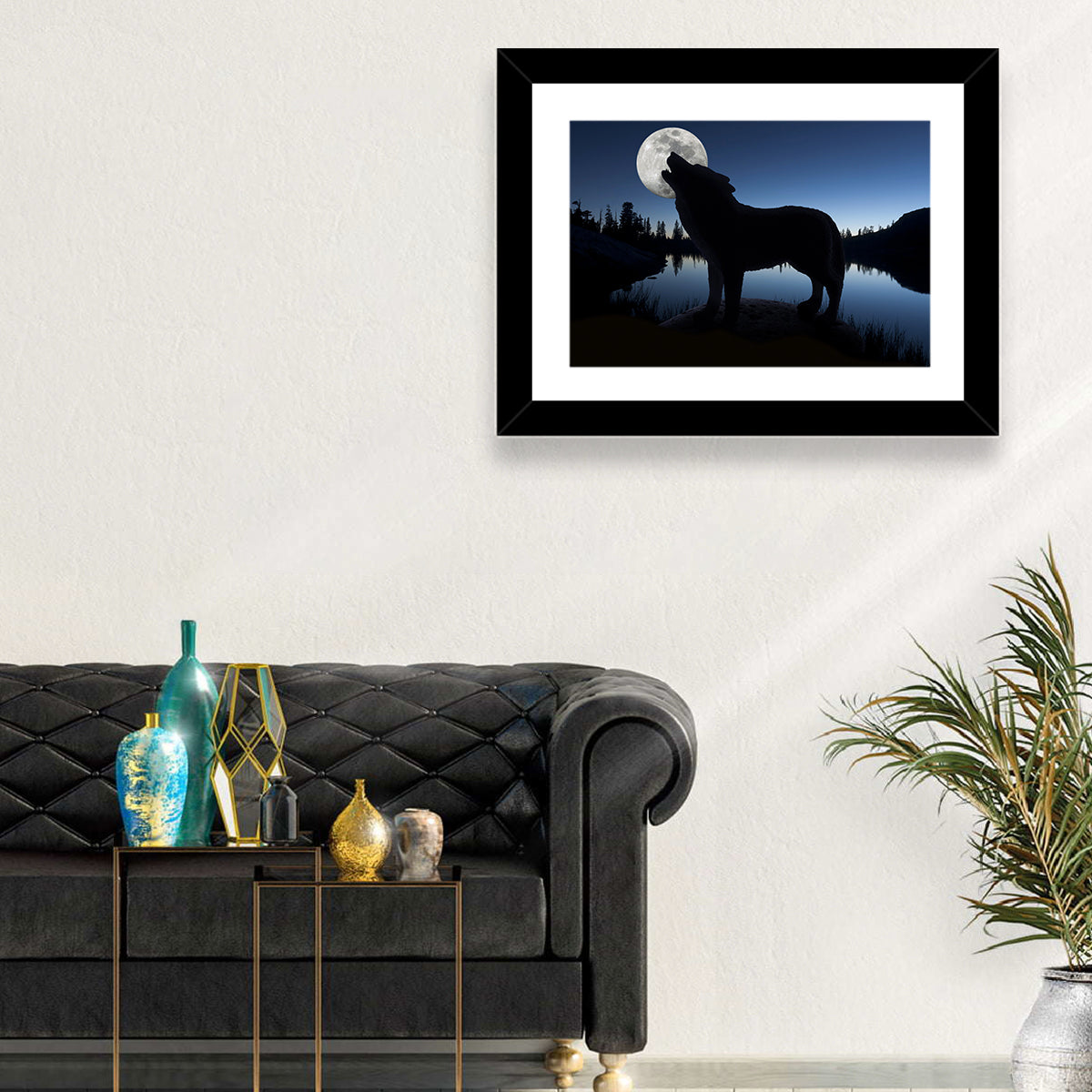 Howling Wolf at Full Moon Wall Art