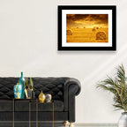 Golden Hour Haystacks Wall Art