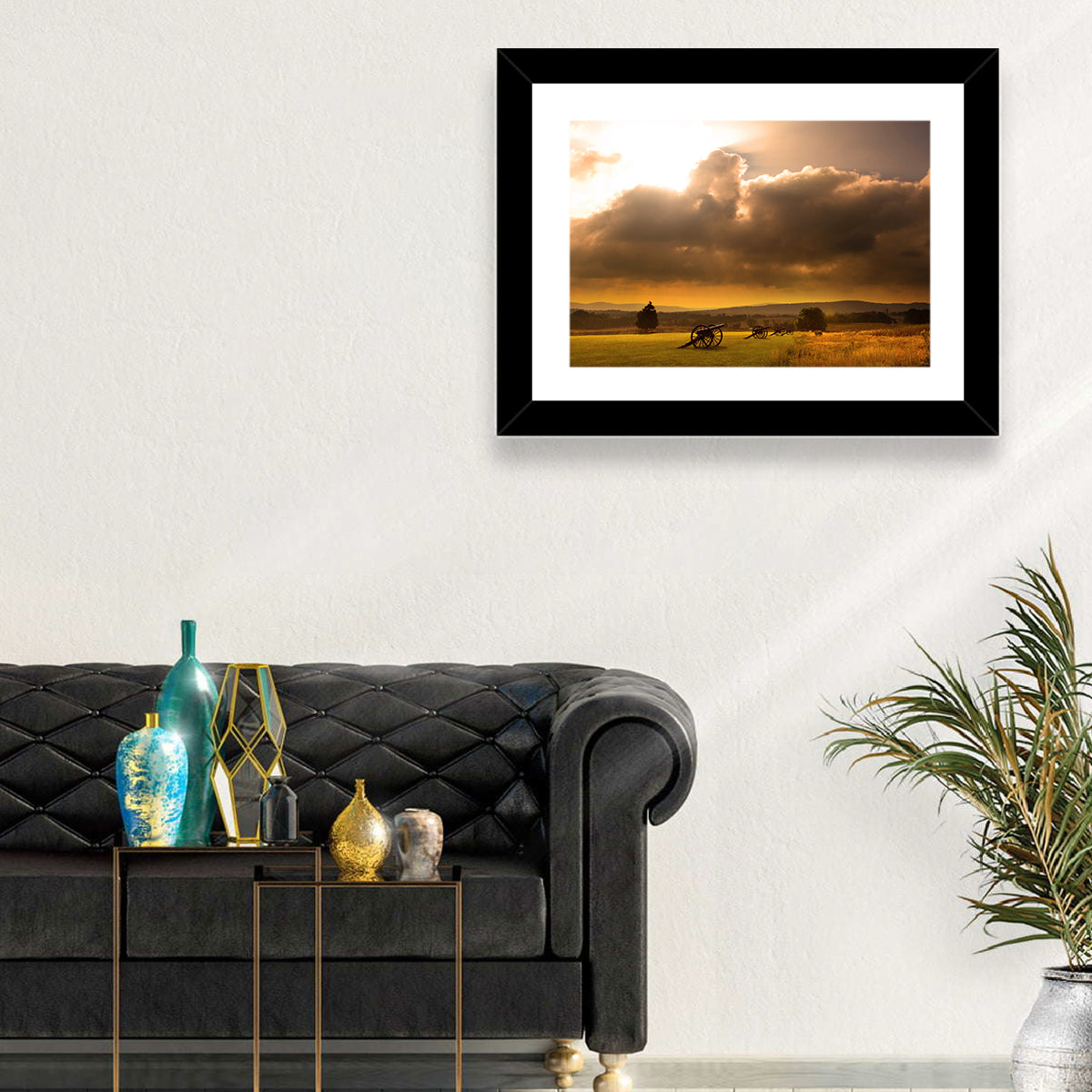 Antietam Civil War Battlefield Wall Art in a room, landscape