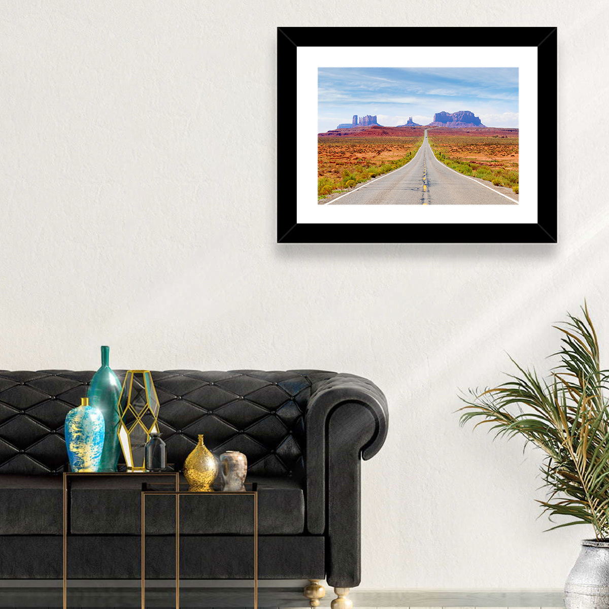 Highway 163 Into Monument Valley Wall Art in a room, landscape