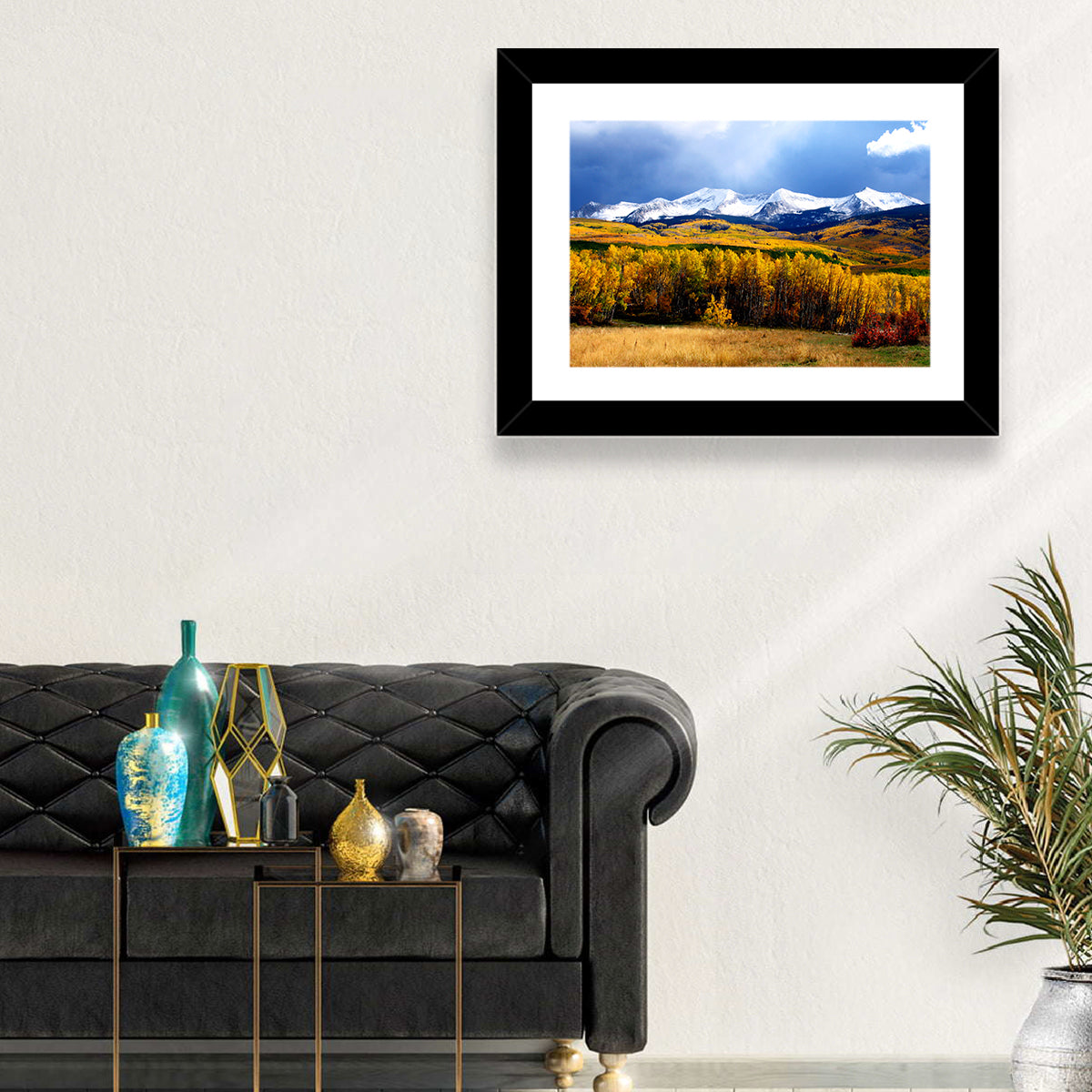 Crested Butte Autumn Mountains Wall Art in a room, landscape