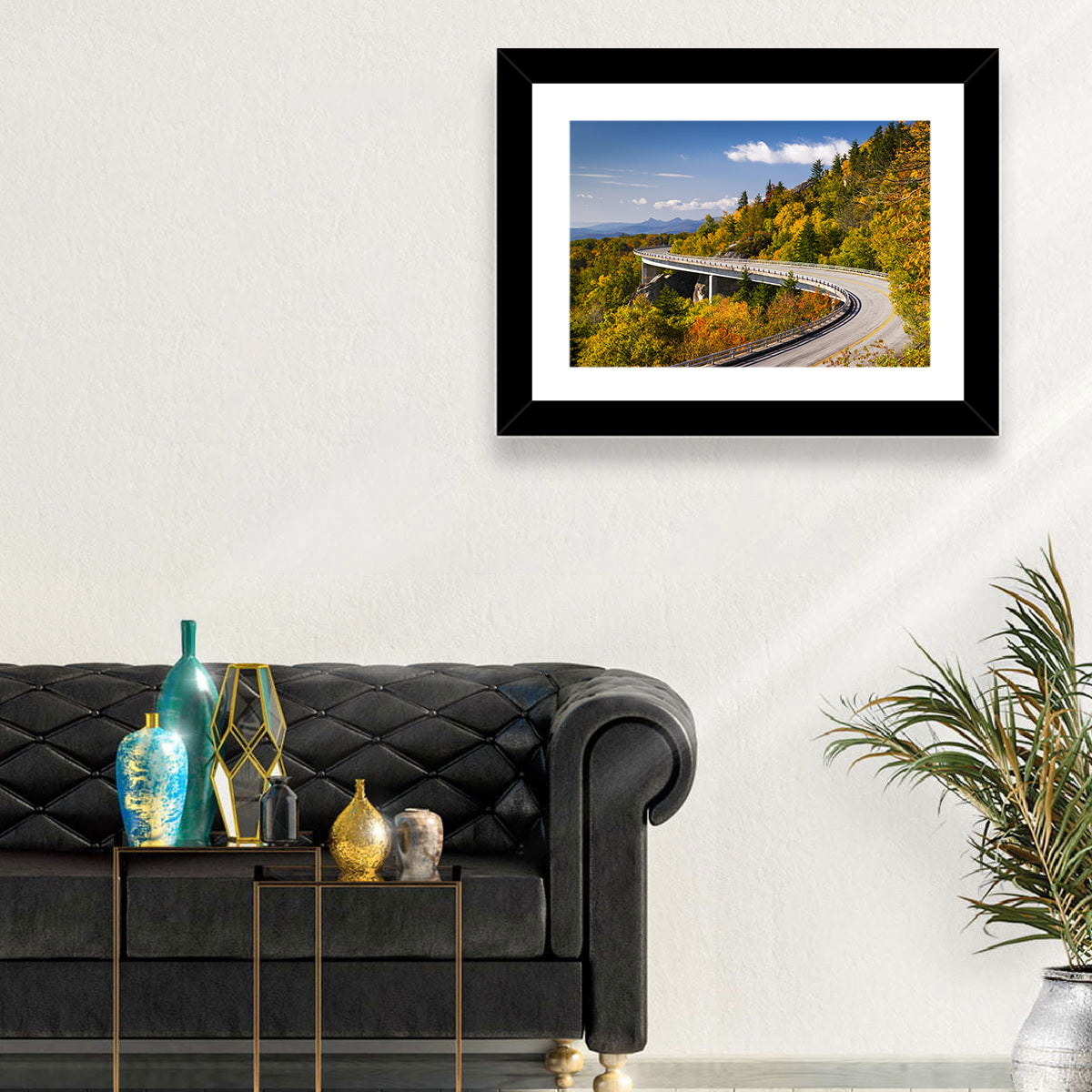 Linn Cove Viaduct at Grandfather Mountain Wall Art in a room, landscape