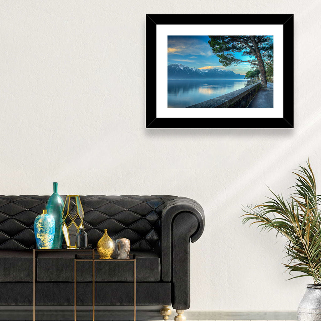 Lake Geneva View from Montreux Wall Art