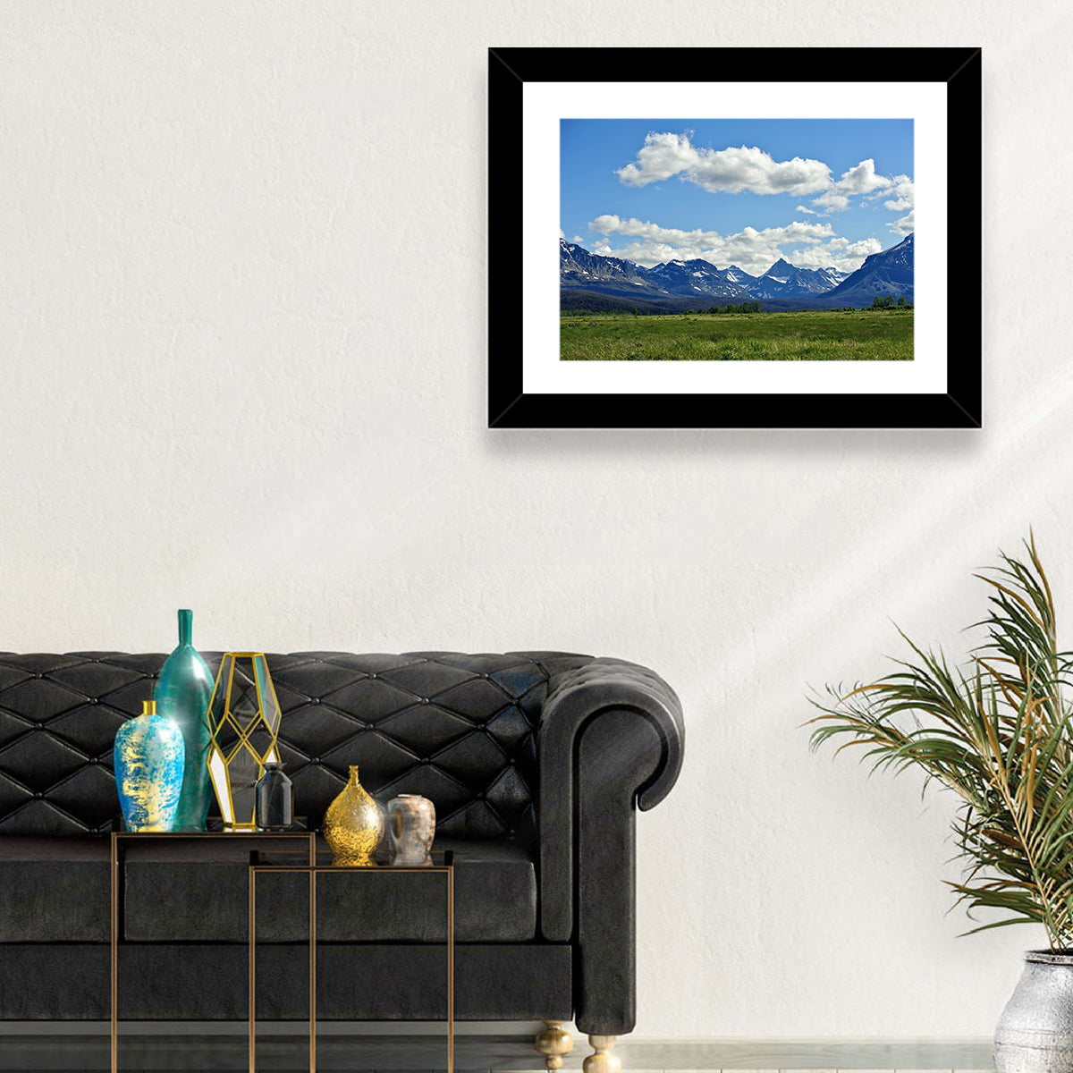 Montana Rocky Mountains Wall Art in a room, landscape