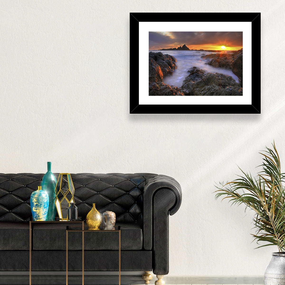 Tramore Rocky Coast Sunset Wall Art