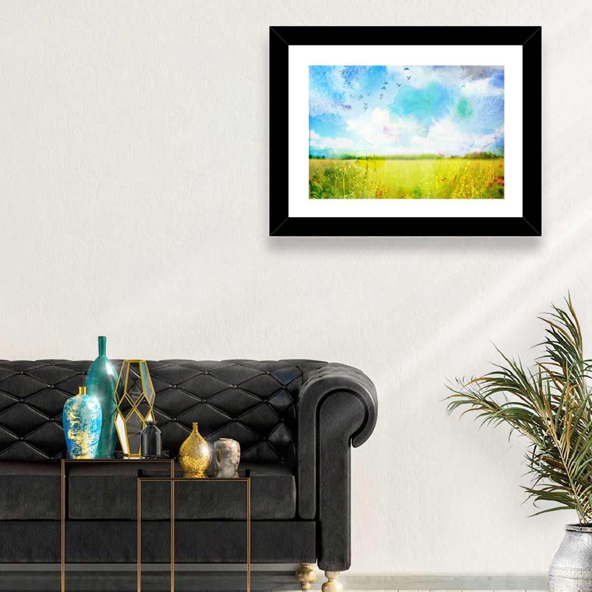 Watercolor Wildflower Field Wall Art
