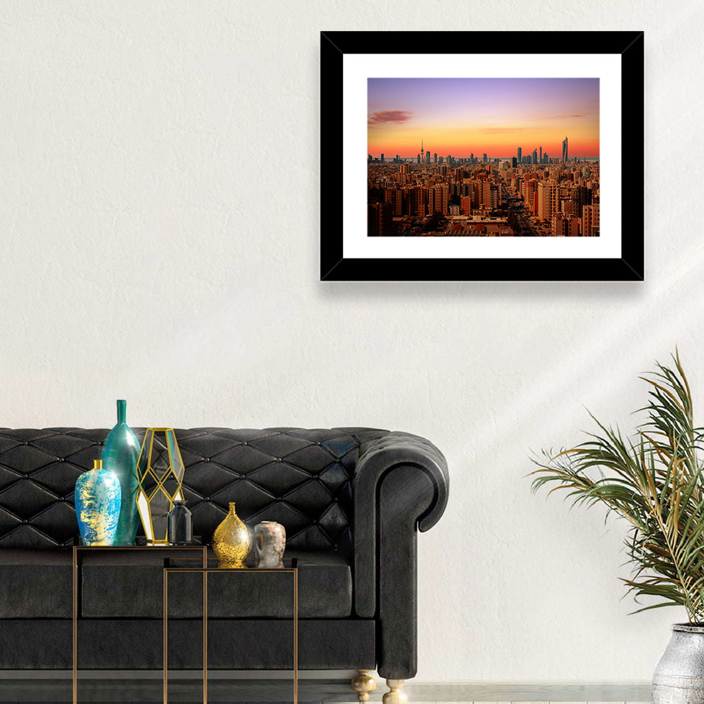 Kuwait City Skyline at Dusk Wall Art