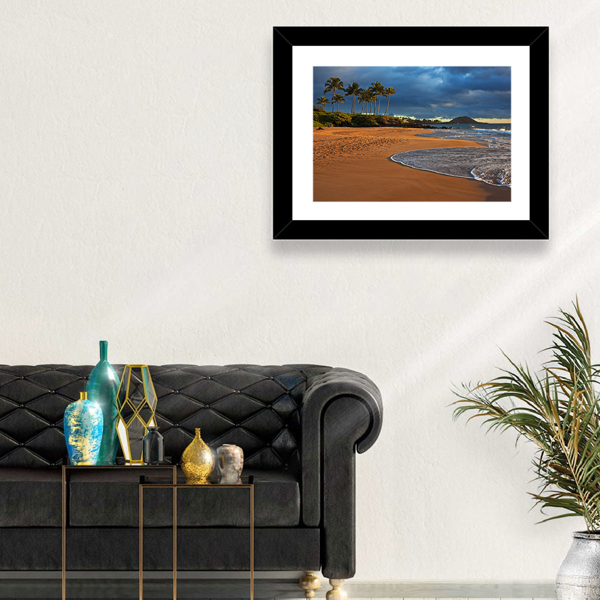 Poolenalena Beach Sunset Wall Art in a room, landscape