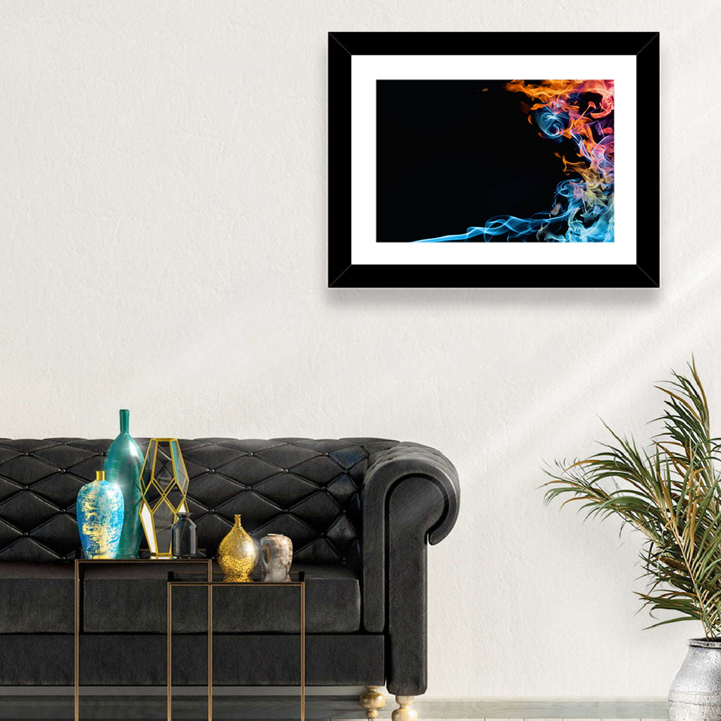 Glowing Flame Abstract Wall Art
