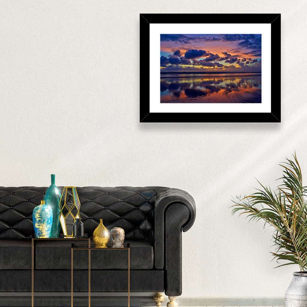 Dusk Beach Reflections Wall Art