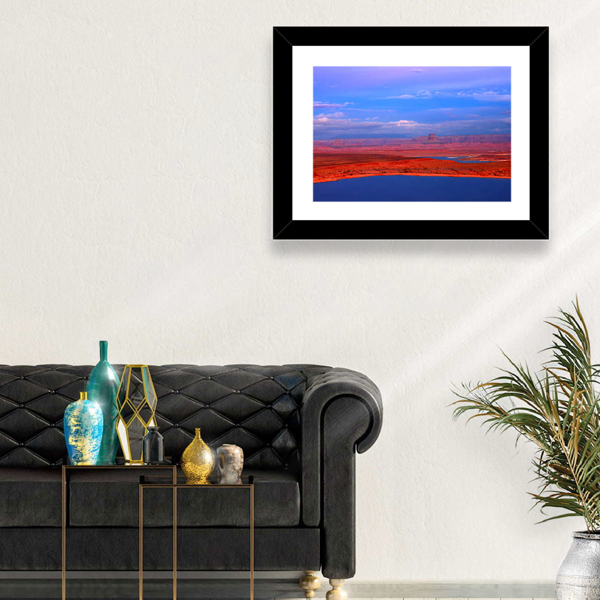 Lake Powell Sunset Wall Art in a room, landscape