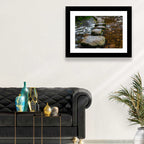 Mossy Stepping Stones Over Stream Wall Art