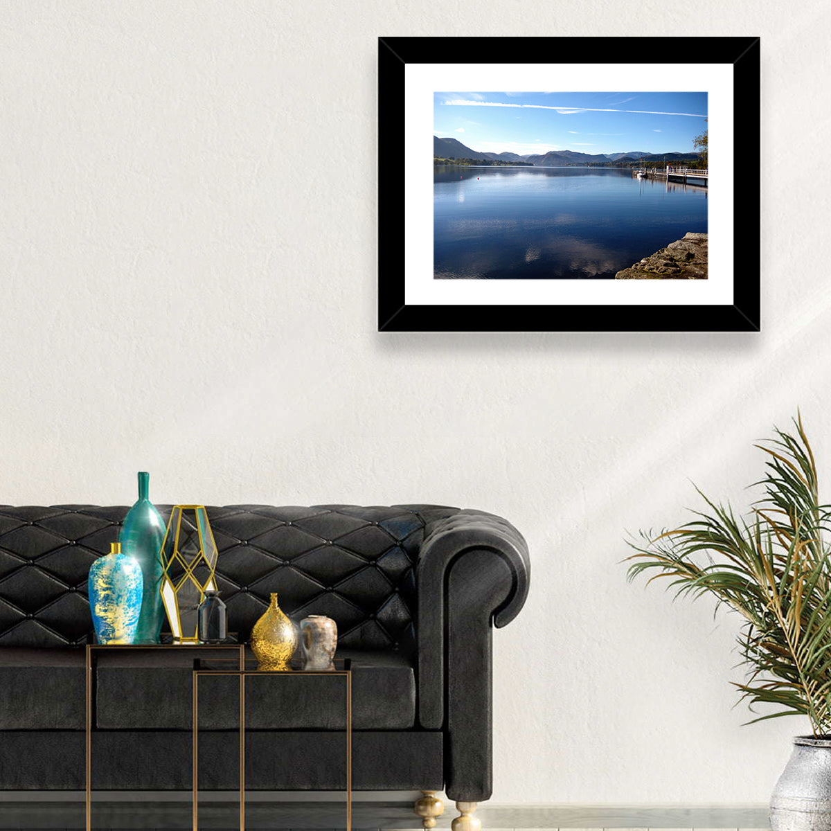 Lake Ullswater Pier Wall Art in a room, landscape
