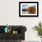 Autumn Lake with Mountain Reflection Wall Art