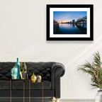 Eiffel Tower Golden Hour Reflection Wall Art