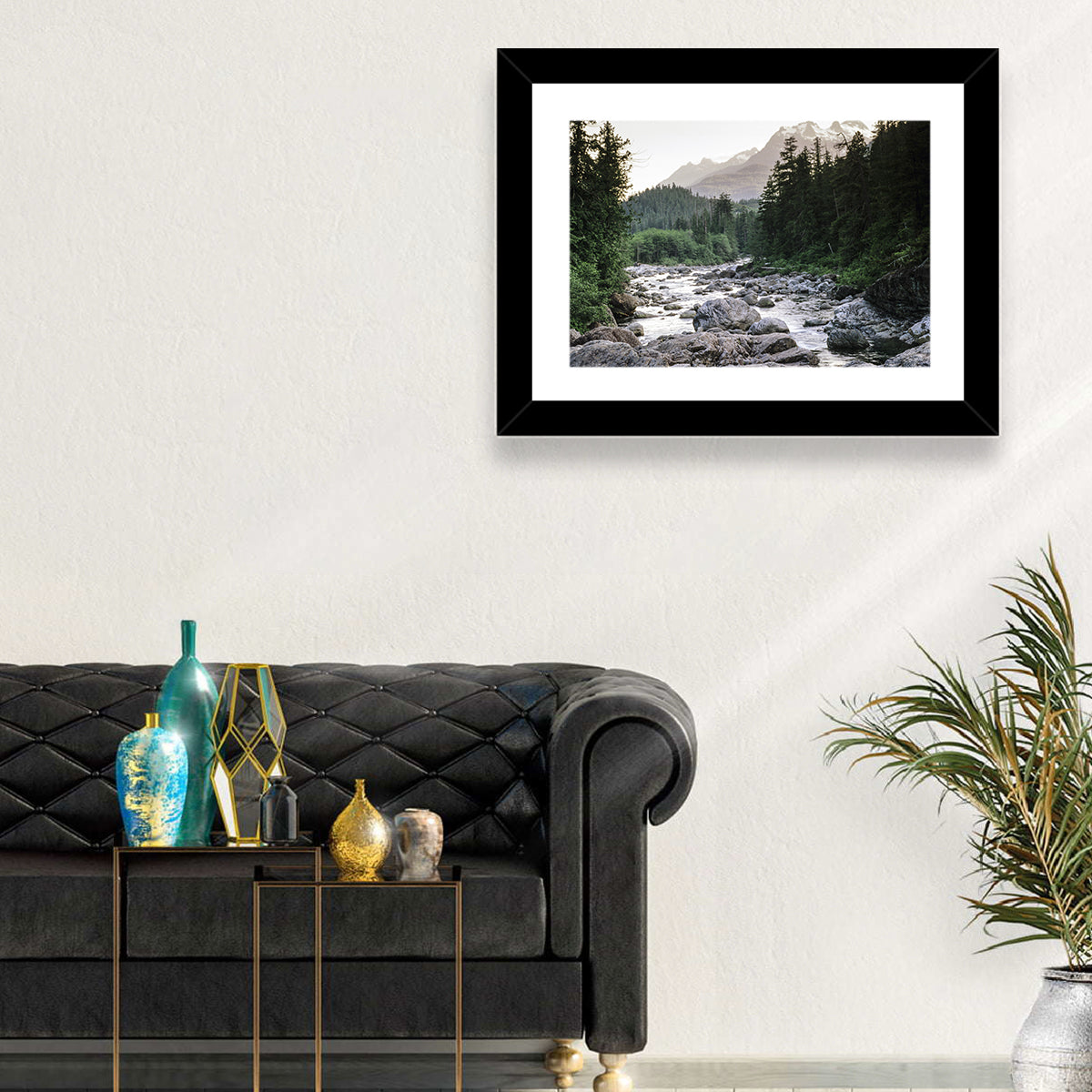 Snake River Mountain View Wall Art in a room, landscape