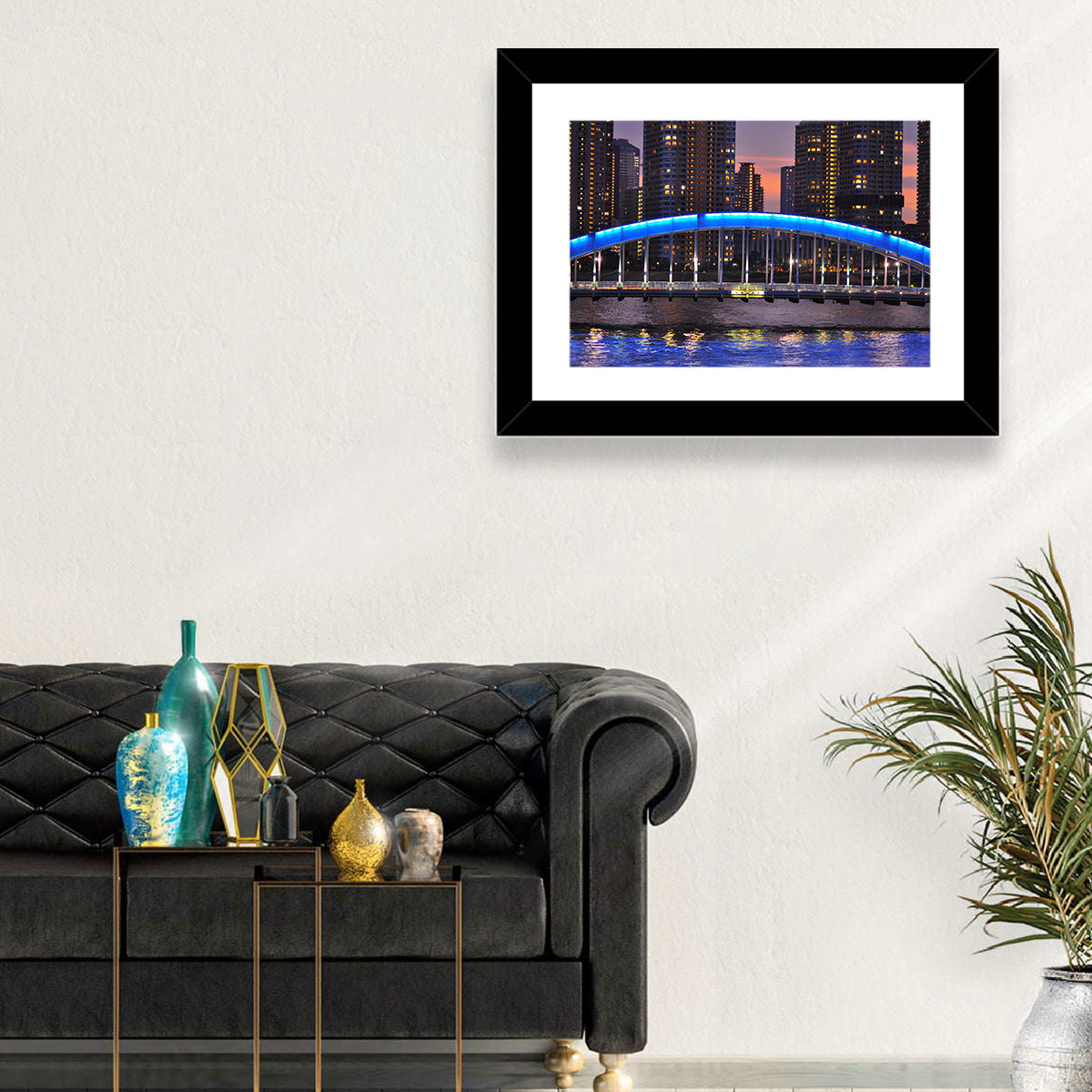 Eitai Bashi Bridge Wall Art in a room, landscape
