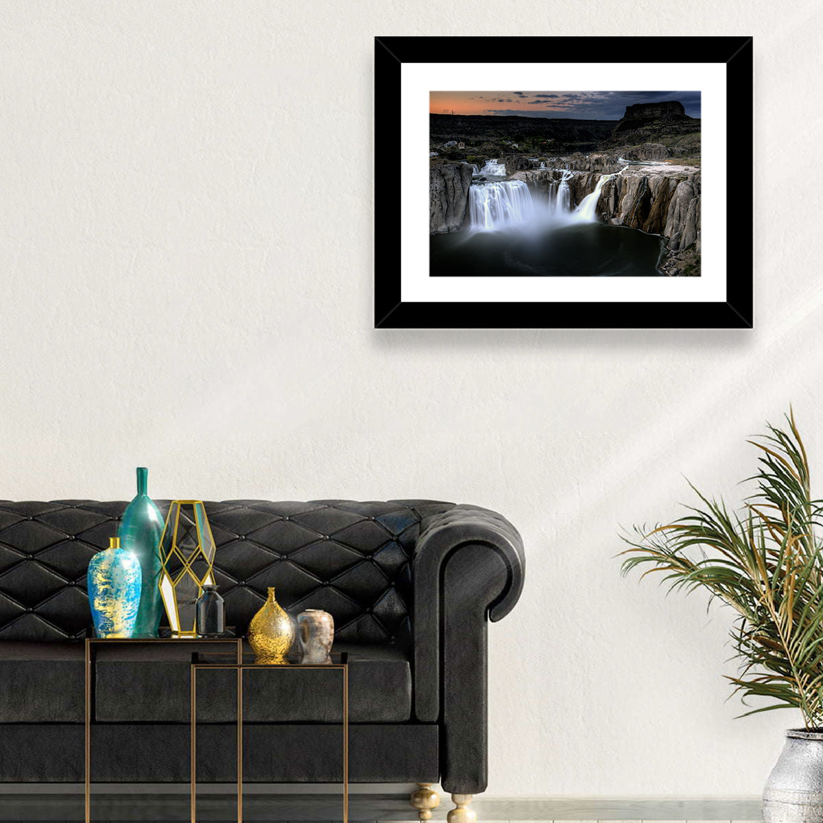 Shoshone Falls at Dusk Wall Art in a room, landscape