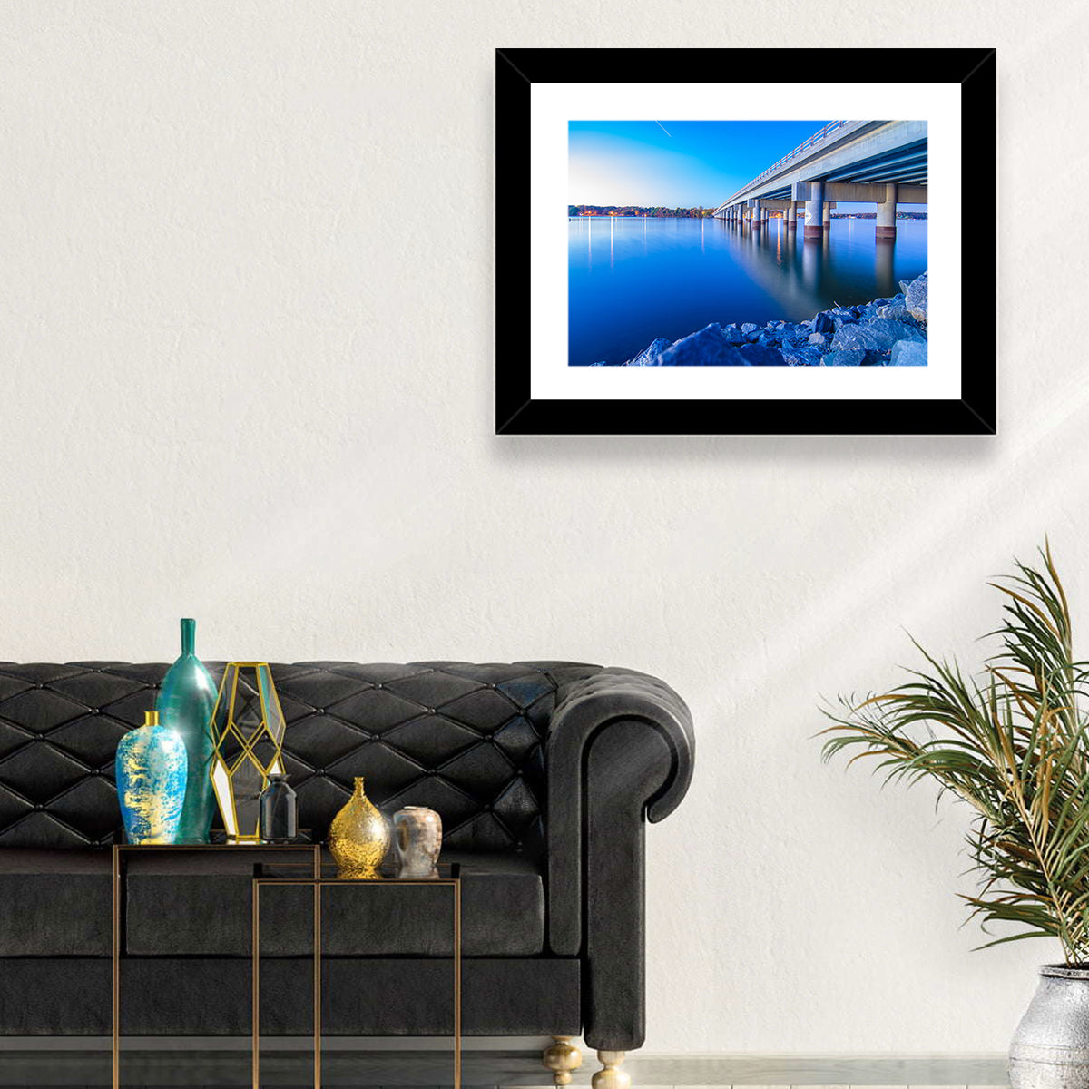 Lake Wylie Bridge at Twilight Wall Art