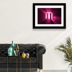 Scorpio Glyph with Magenta Burst Wall Art
