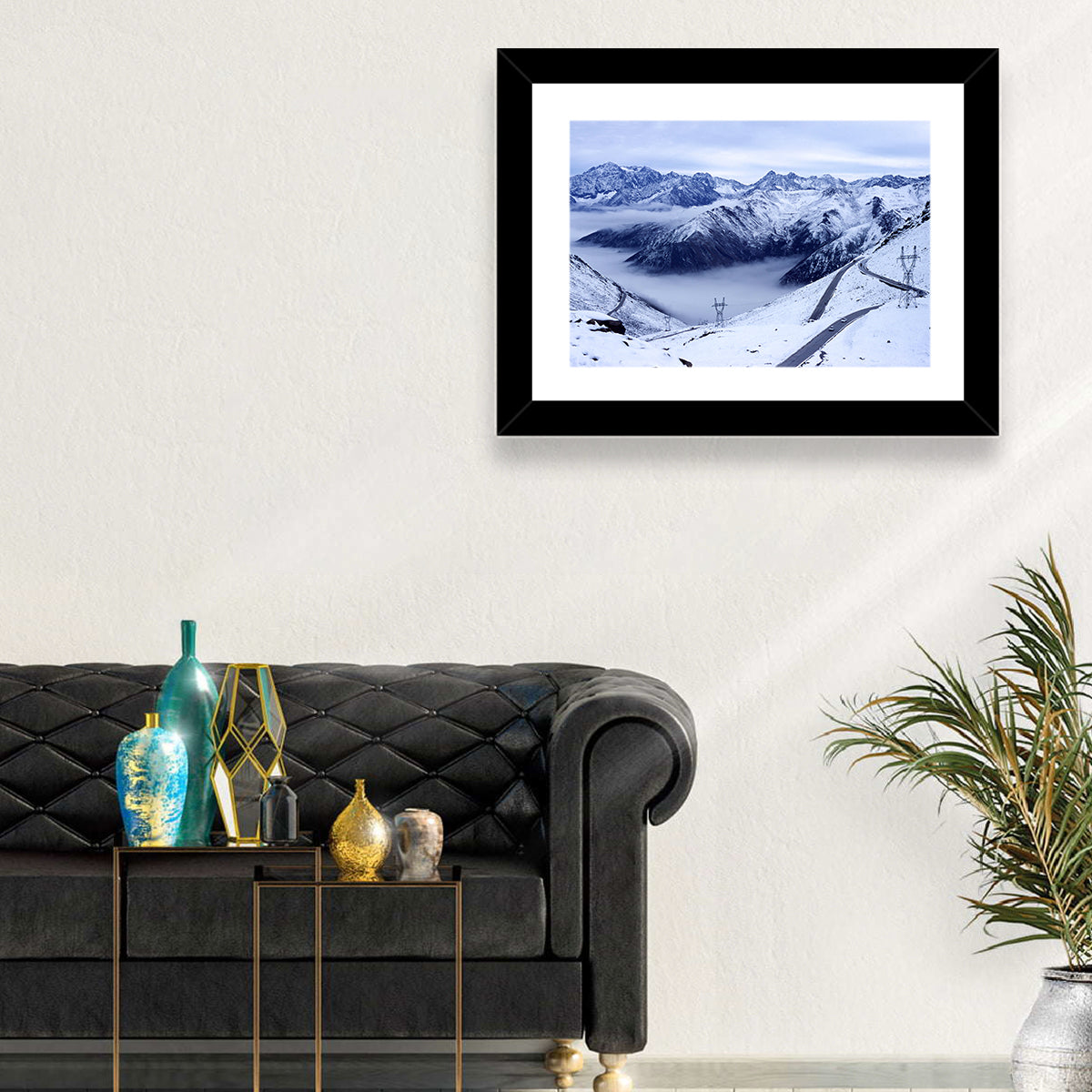 Sichuan Snowy Mountain Pass Wall Art in a room, landscape