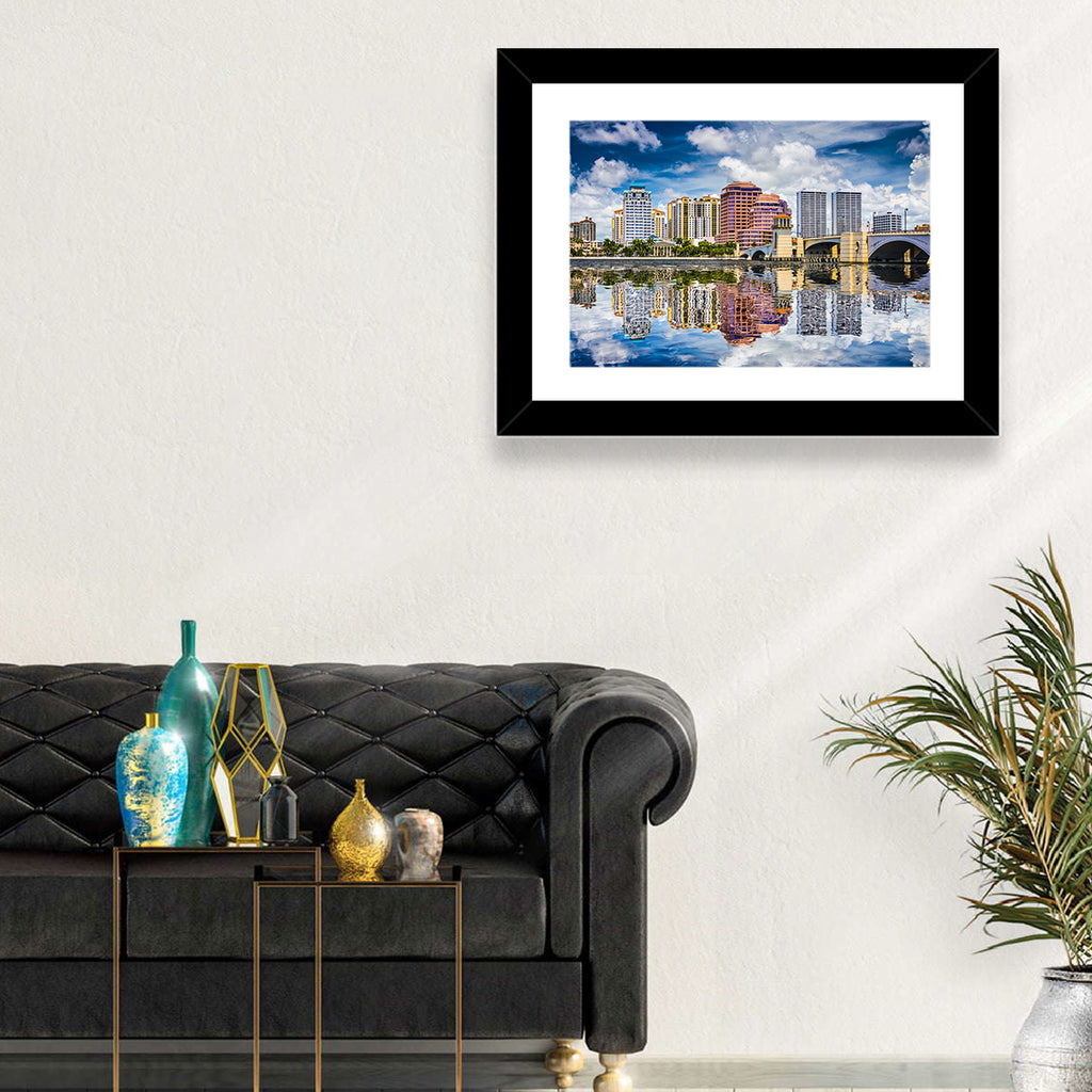 West Palm Beach Skyline Reflection Wall Art