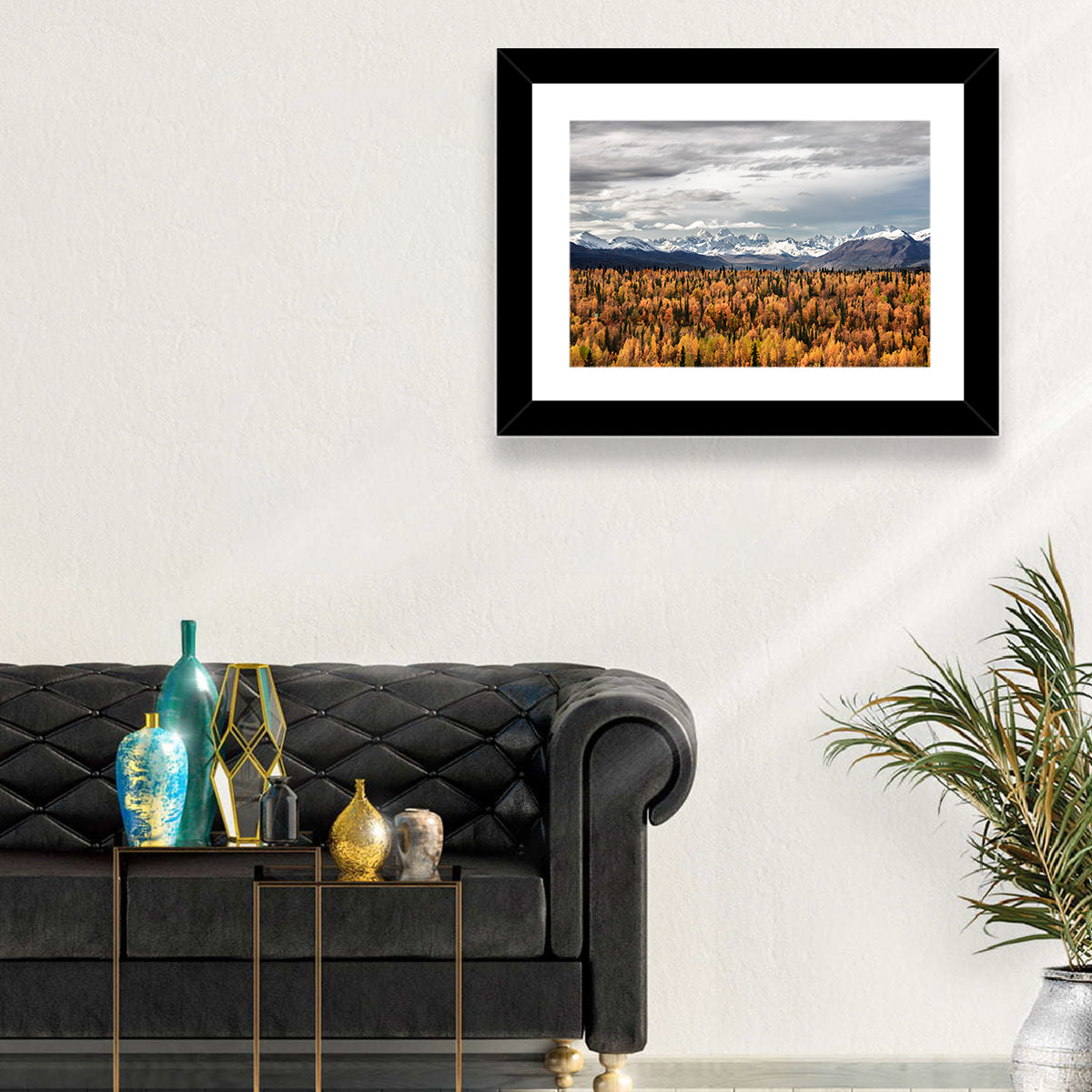 Talkeetna Autumn Landscape Wall Art in a room, landscape