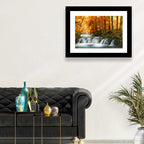 Autumn Forest Waterfall Wall Art