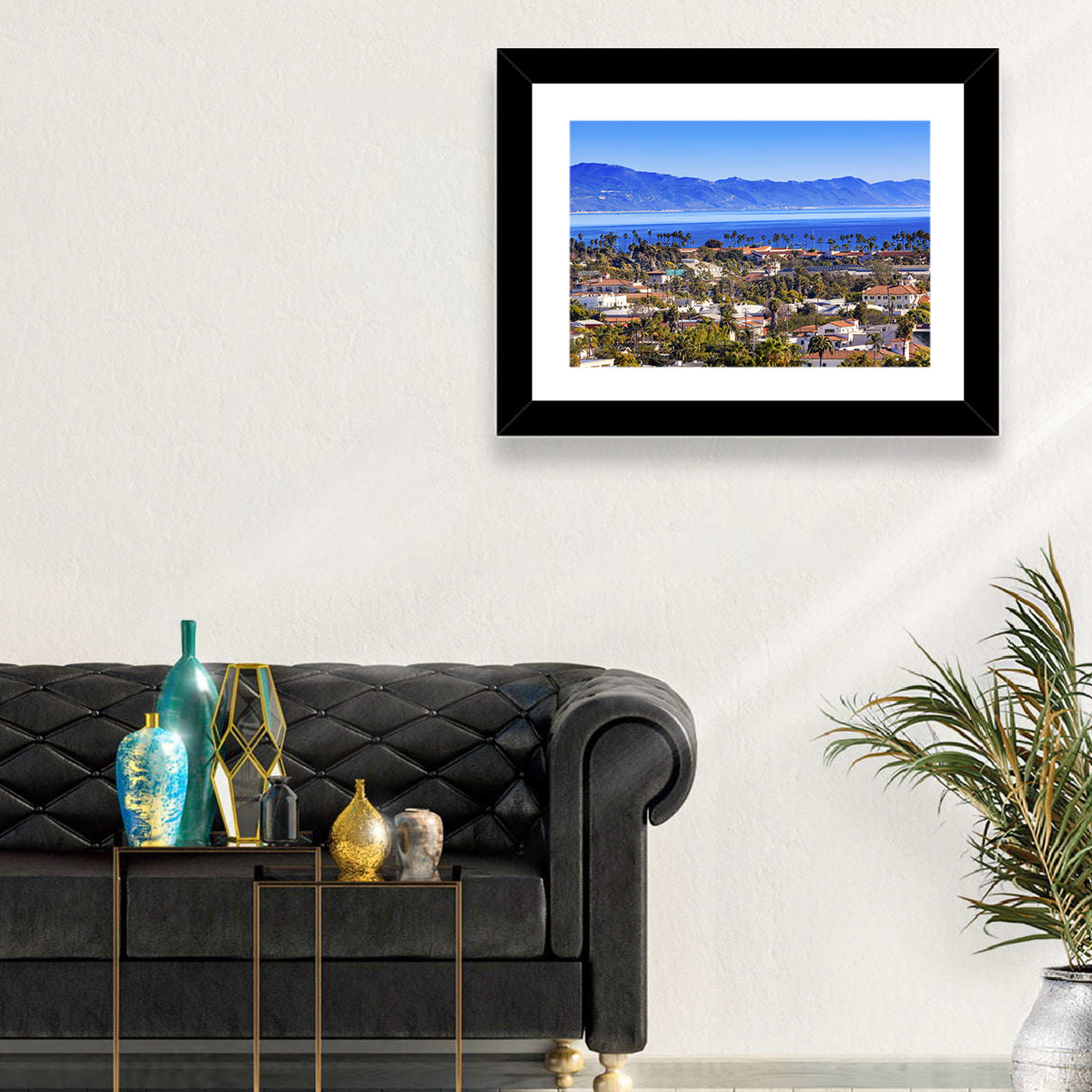 Santa Barbara Waterfront View Wall Art in a room, landscape