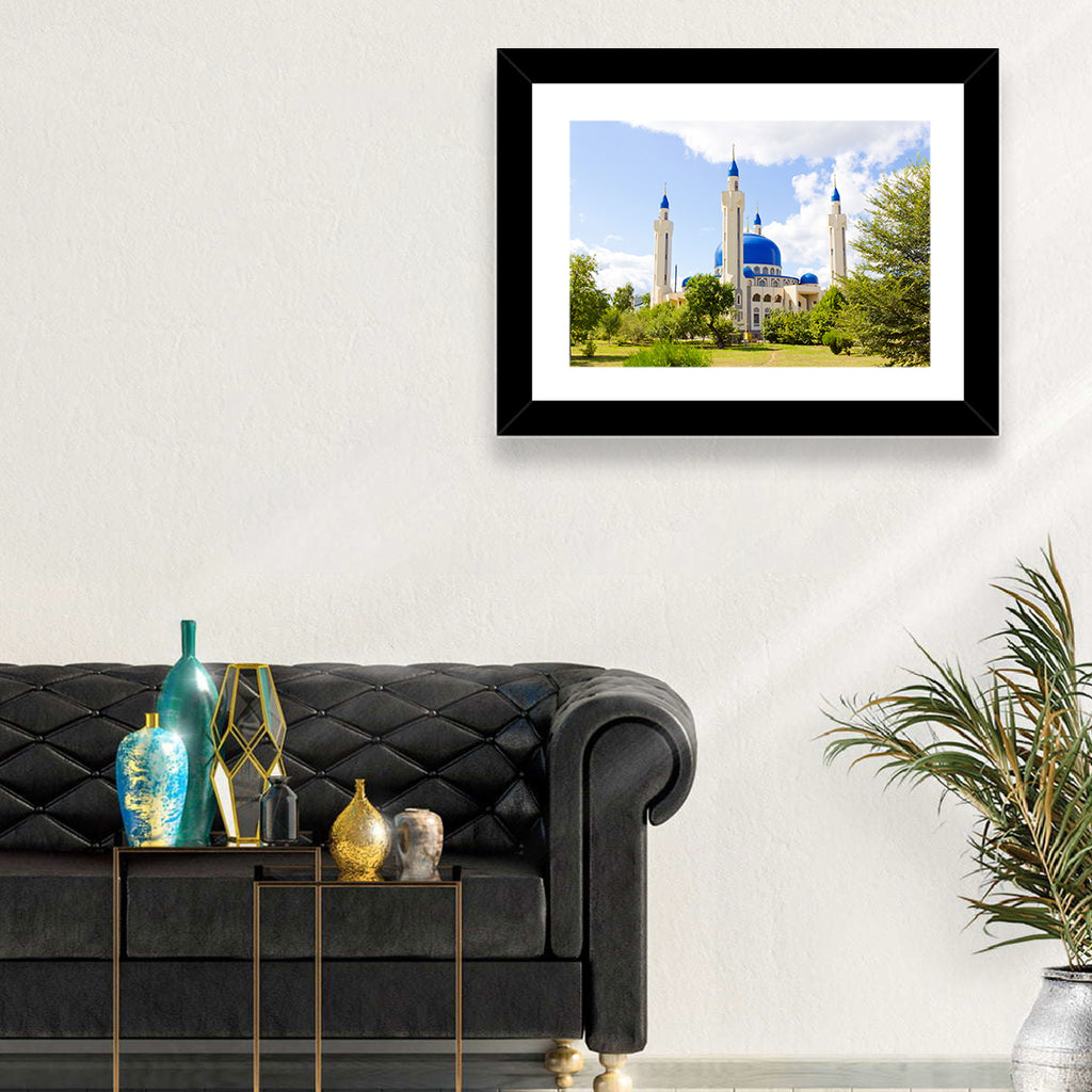 Blue Domed Mosque with Golden Minarets Wall Art