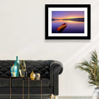 Bright Orange Kayak at Sunset Wall Art