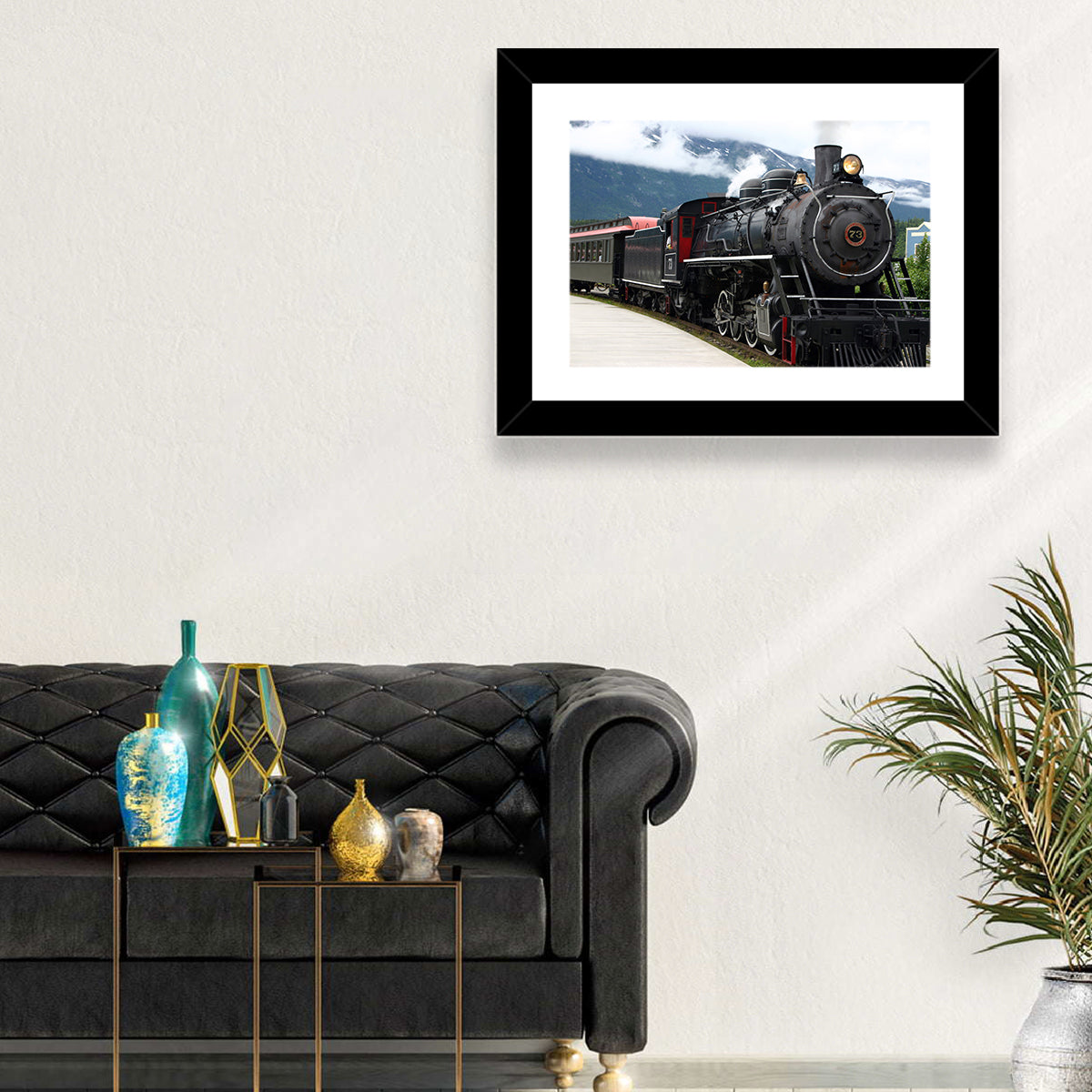 Skagway Steam Locomotive No. 73 Wall Art in a room, landscape