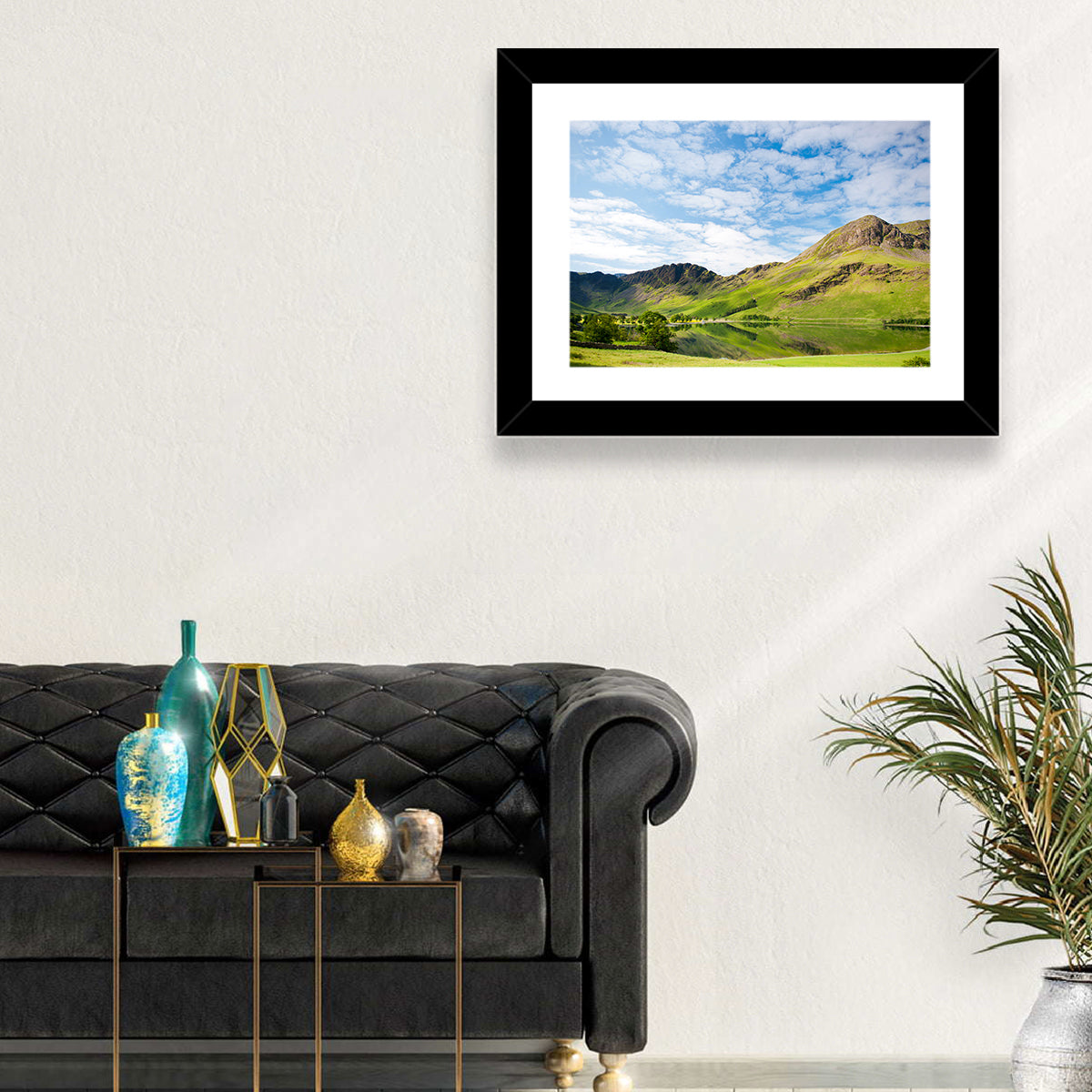 Haystacks Reflection at Buttermere Wall Art in a room, landscape