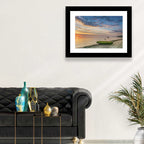Green Rowboat at Sunrise Wall Art