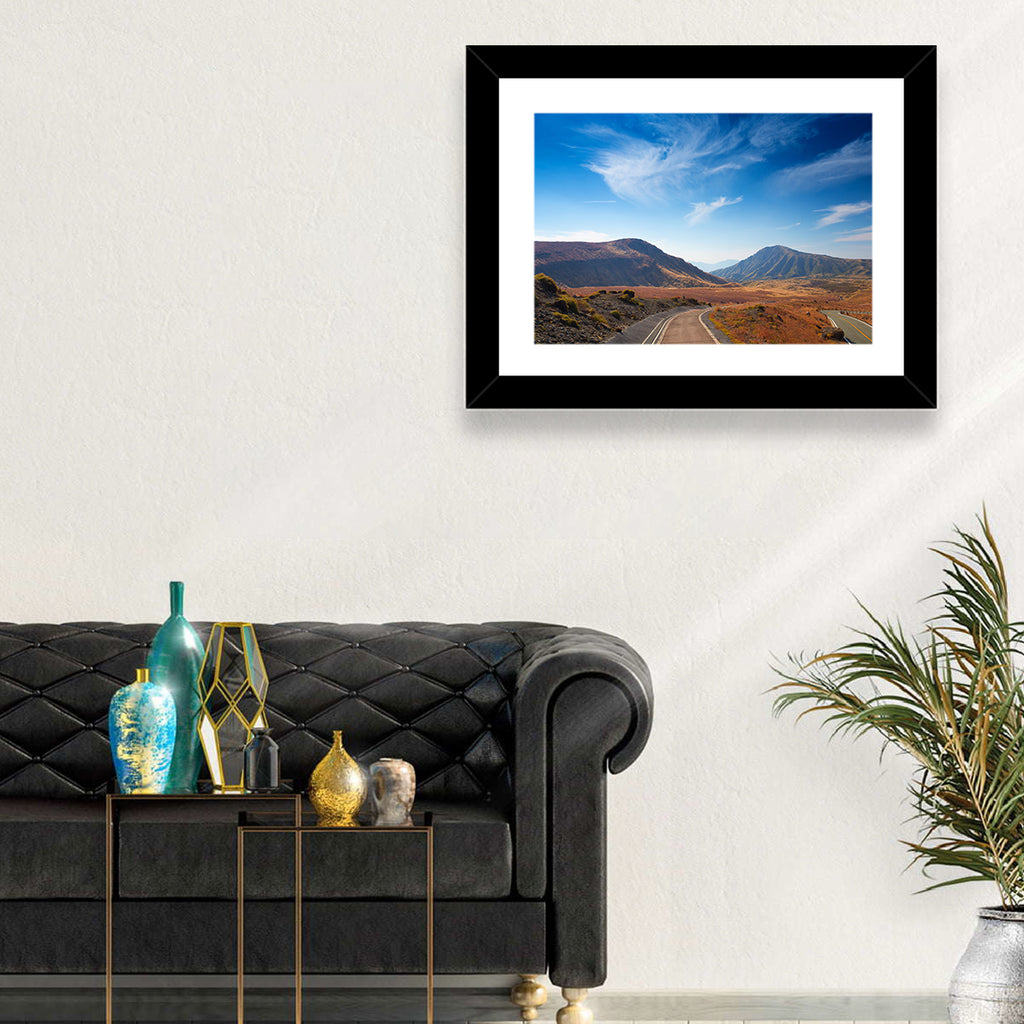 Mount Aso Winding Road Wall Art