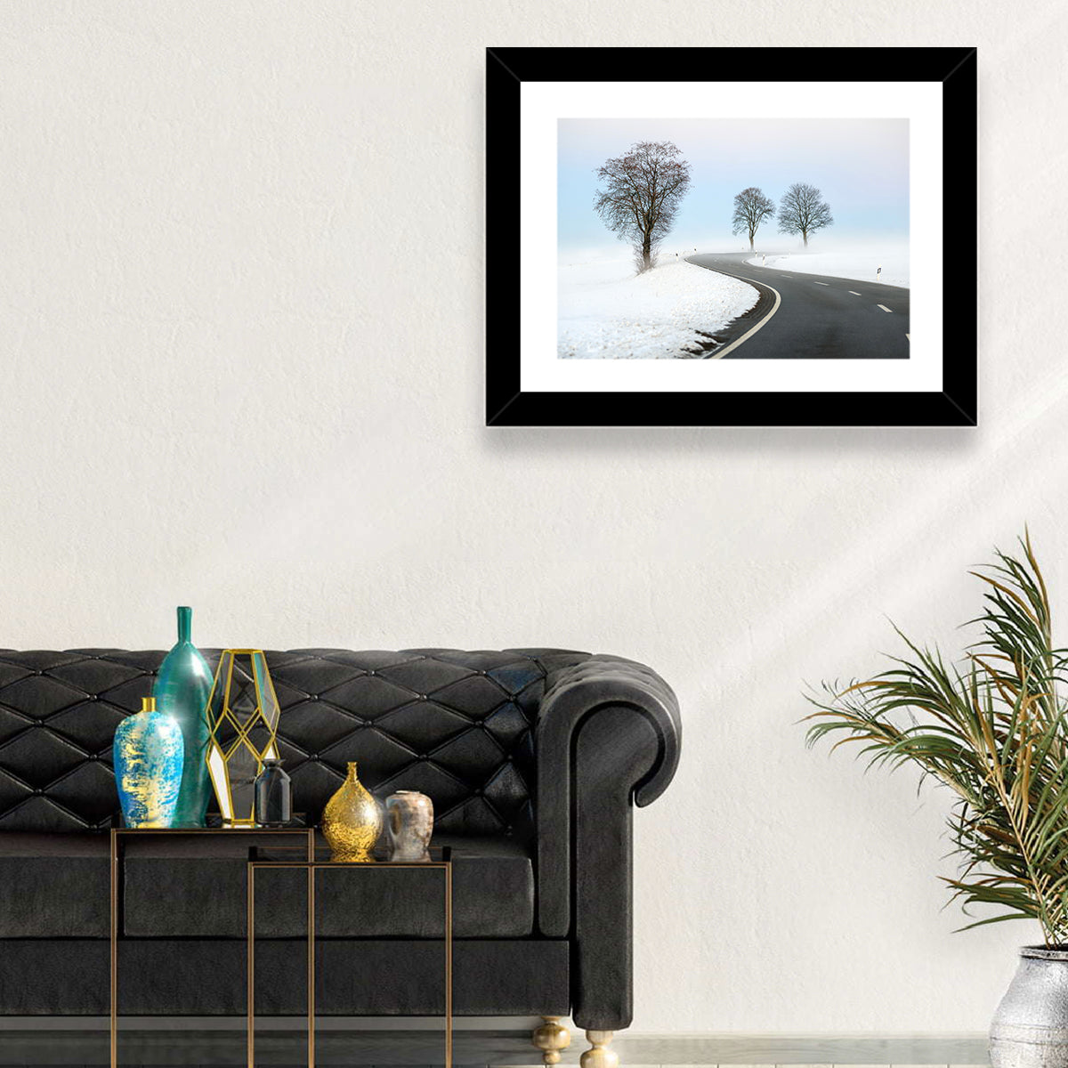 Foggy Winter Road Wall Art