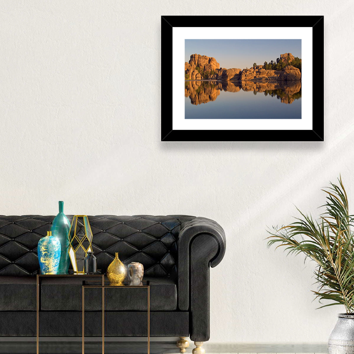 Sylvan Lake Reflection Wall Art in a room, landscape