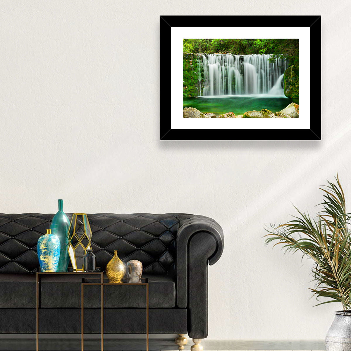 Lake Emerald Waterfall Wall Art