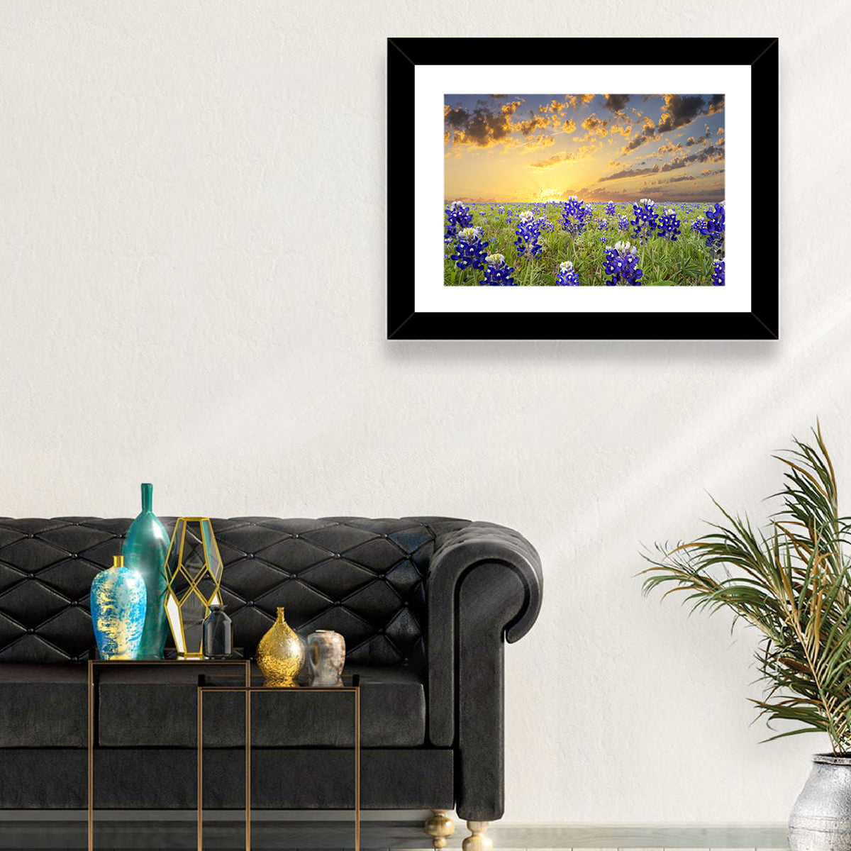 Bluebonnet Field at Sunset Wall Art